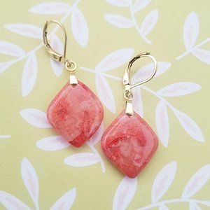 Polymer Clay Drop Earrings | Bright Coral Drops